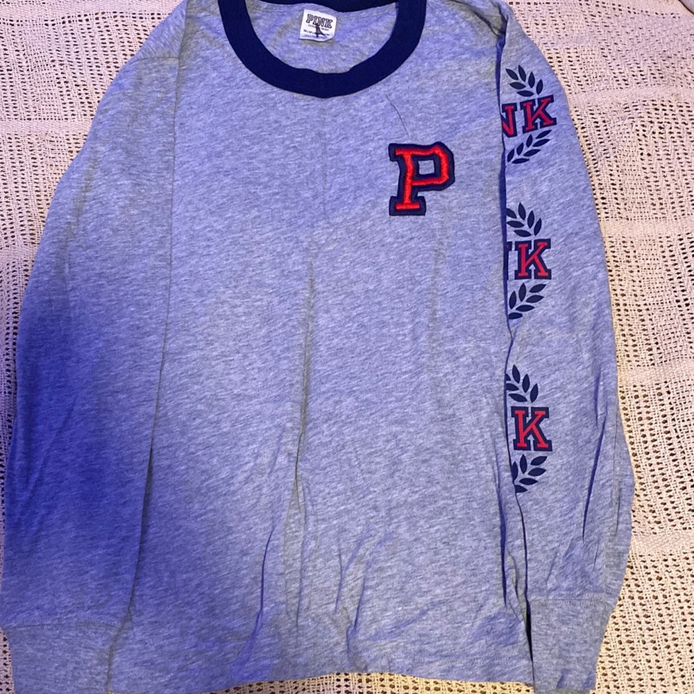 pink, grey long sleeve